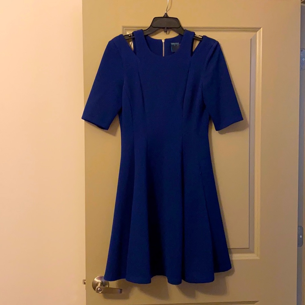 Navy blue dress.